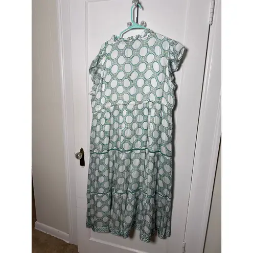 Victoria Dunn Clara the Label Blue White Classic Tiered Midi Dress Plus 2XL NEW Size 2X