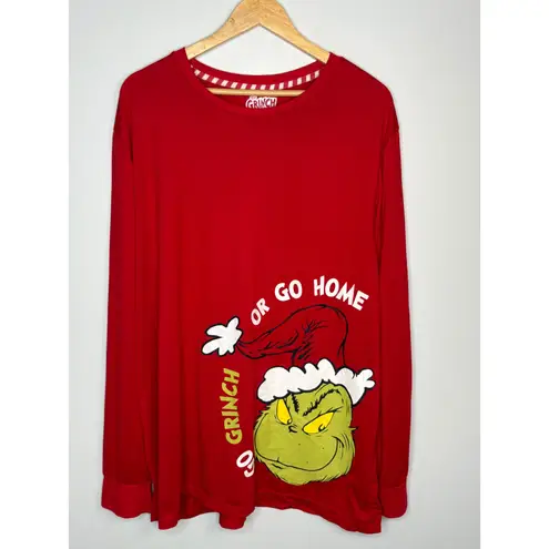 The Grinch Christmas Pajamas Set Red Grinch Face Holiday Loungewear Size 2X