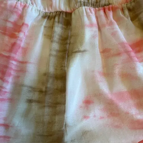 Andree by Unit NWT Tie Dye Romper Cold Shoulder Bell Sleeve Ruffle Hem Sz Lg