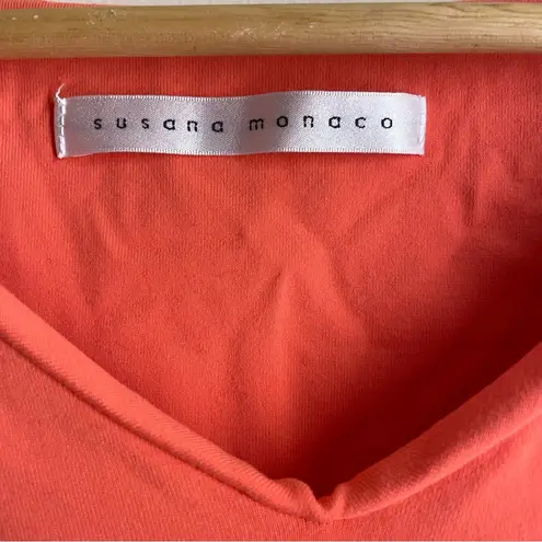 Susana Monaco Stretch Knit Seamless Shirt Dress Coral size M
