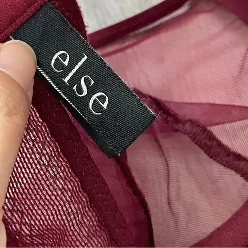 Else Sheer Bra longline lingerie womens Burgundy (size 32E) feminine intimates Red