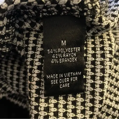 AGB Women's Tab Sleeve Dress with Necklace Black White Medium