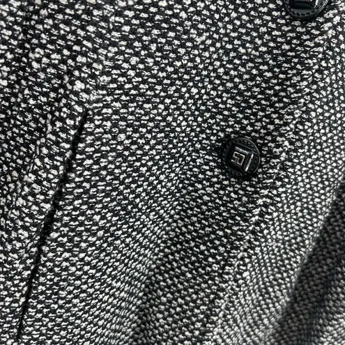 St. John Blazer Size 2 Black Leather Detail 3 Button