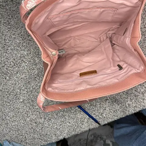 Montana West Women's Pink Studded Tote Bag with Zip Closure