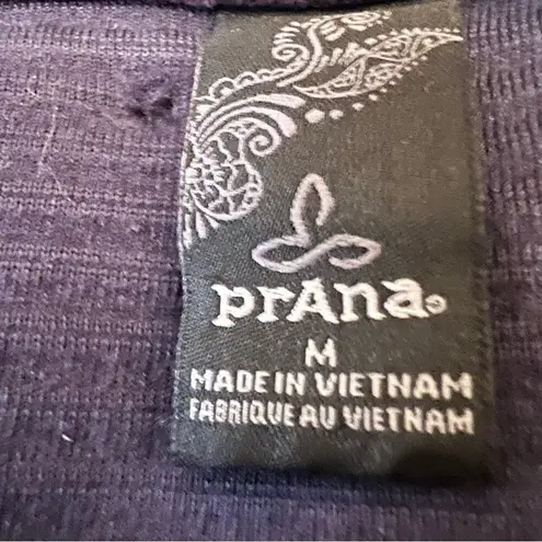 prAna Purple Ribbed Half Zip Fleece Pullover Organic Cotton Blend Sweatshirt M