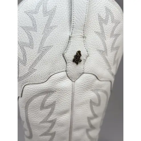 El Malcriado Womens Western Boots White Leather Embroidered Cowgirl Rodeo US 9