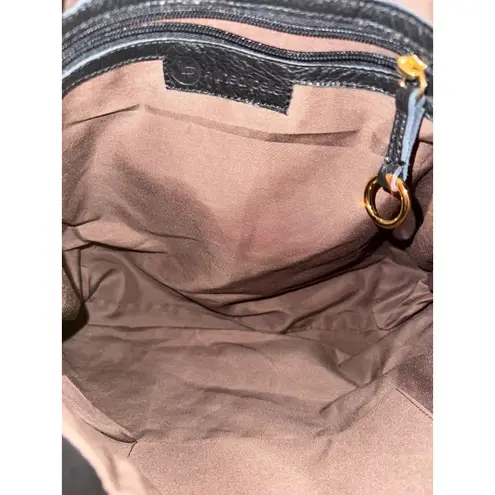 Linea Pelle Black Leather Hobo Bag Gold Hardware Top Handle Pockets Super Soft