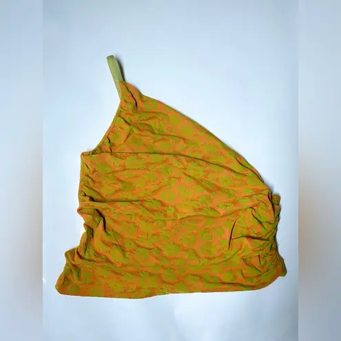 ZARA NWOT  asymmetrical orange/green one shoulder crop top size/L