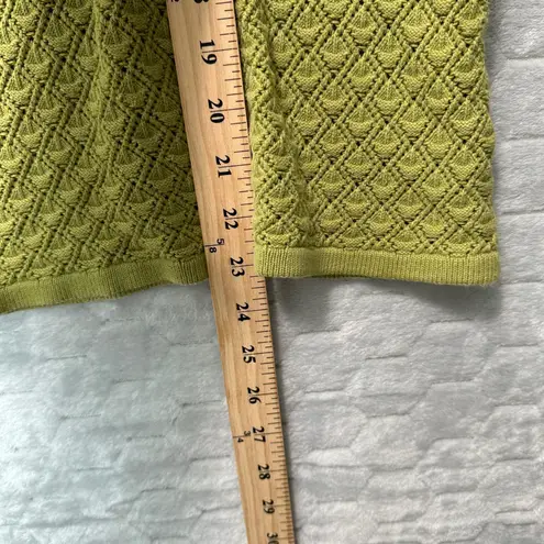 Kate Hill Casual Green Textured Knit Sweater L Boho Grannycore Retro V-Neck