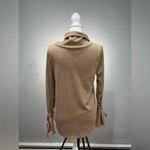 Pleione CLEARANCE! Tan Ribbed Cowl Neck Sweater Size S EUC
