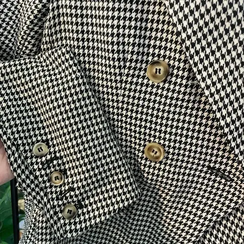 Storia  Houndstooth Double Breasted Blazer Women's Size S Black White Classic Fit