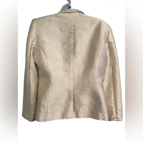 Anne Klein Champagne Suit Jacket Size 10 Silk/ Cotton/Acetate