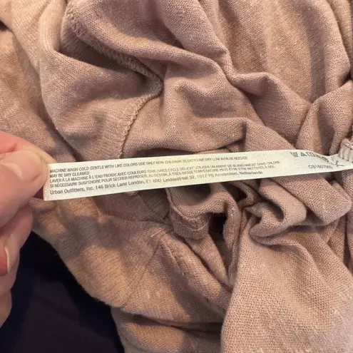 Free People  Beach Garcia Midi Dress Womens S Pink Cotton Hemp Low‎ Back Tie NEW