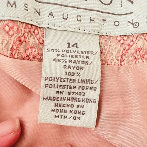 Norton Mcnaughton Vintage 14 Blazer Jacket Peach Jacquard Damask Boho Cottage