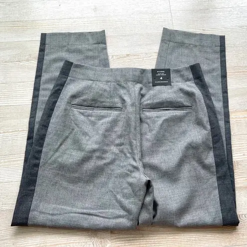 Club Monaco New  Ryanne Slim Leg‎ Colorblock Wool Pant | Grey Size 4