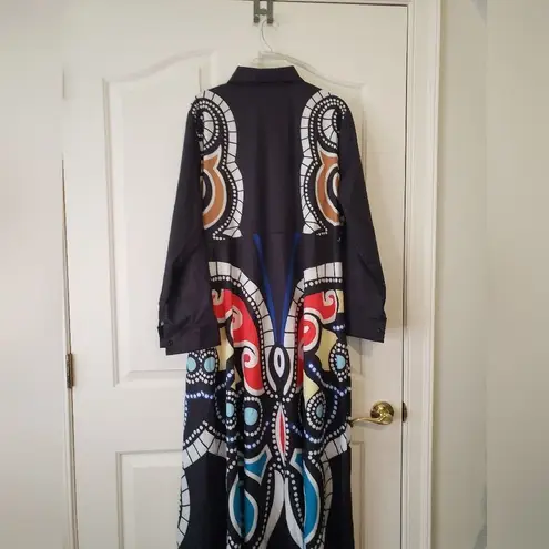 Stylish Black and Multicolor Maxi Dress Pit To Pit 22" Black Size undefined