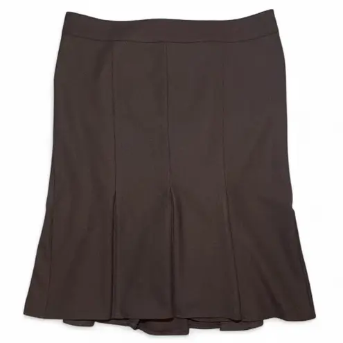 United Colors Of Benetton Brown Pleated A-line Knee-length Skirt Stretch Size 10