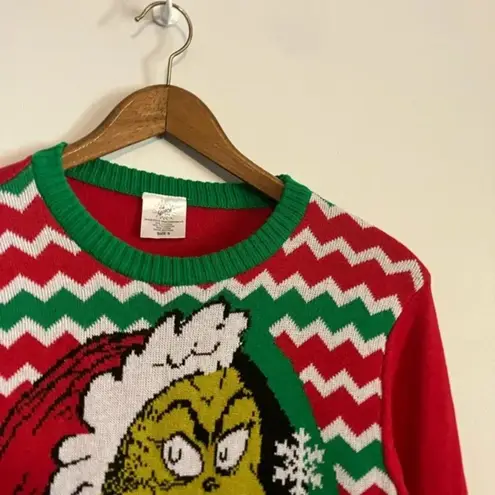 Ugly Christmas Sweater Dr. Seuss's The Grinch Red Green Long Sleeve