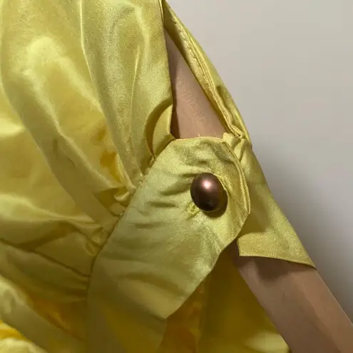 Harvey Faircloth Gold Silk Peasant Blouse XS Yellow