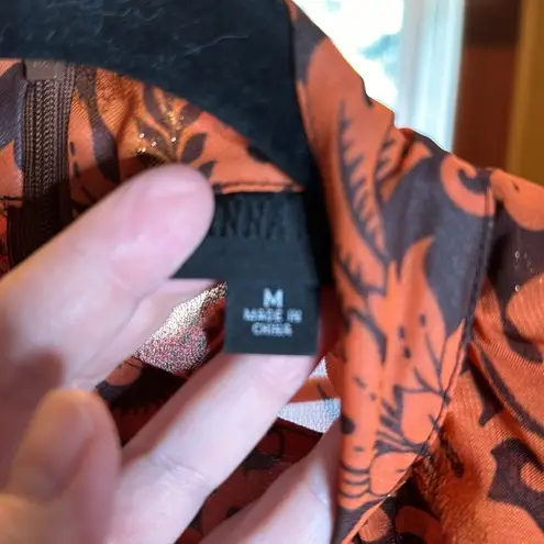 Anna Sui vintage style glam shimmer print party shirt blouse Size Medium