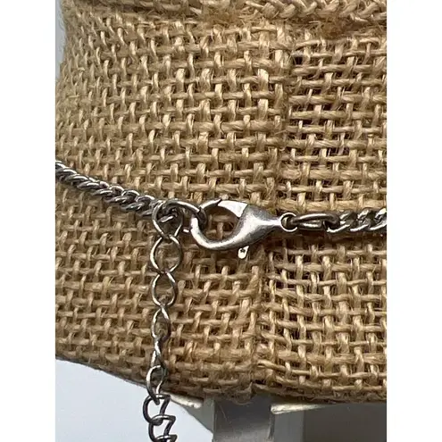 Multi Layer Silver Tone Necklace Clear Crystal Accents Lobster Clasp Adjustable