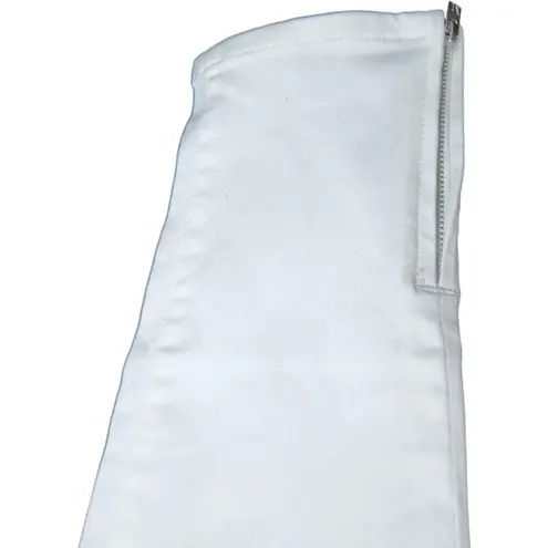 Martha Stewart Women's Jeans Size 8 White Knit Denim Ankle Pull On Elastic NWOT