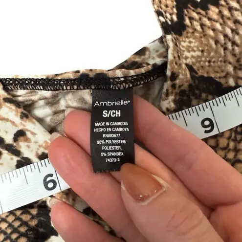 Ambrielle Womens Maxi Babydoll Sleep Dress Snake Print V