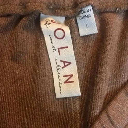 Anthropologie  Dolan Two Piece Crop Top Shorts Set L NWOT Brown Shimmer Lounge