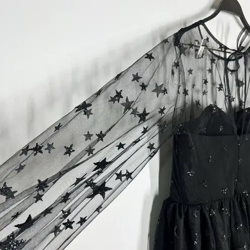 Lirika Matoshi Sz XL Teuta Tulle Dress Star Embellished in Black