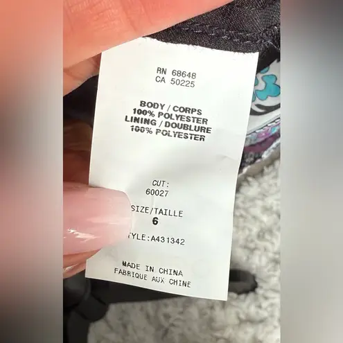 ABS Allen Schwartz Purple and Blue Ruffled Tiered One-Shoulder Dress