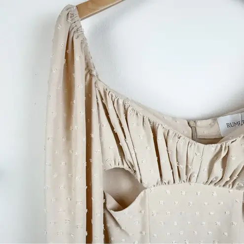 NWT Rumer Delilah Long Sleeve Mini Dress in Nude Size Small