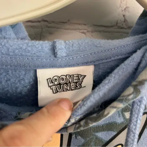 Looney Tunes classic retro pullover hoodie size Medium or 7/9 Juniors Blue