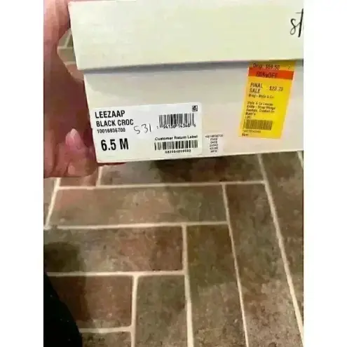 Style & Co  Black Croc Wedge Sandals‎ size 6.5 NWB