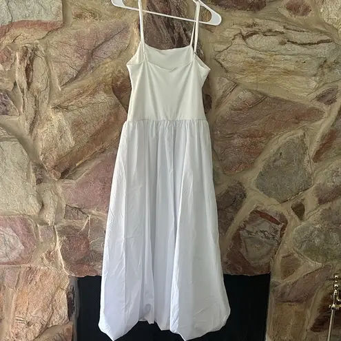 Commense Bubble Hem Spaghetti Strap Dress size small White
