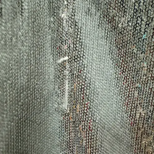 Queen of Sparkles Silver Sequin Rainbow Bow Mini Dress Small