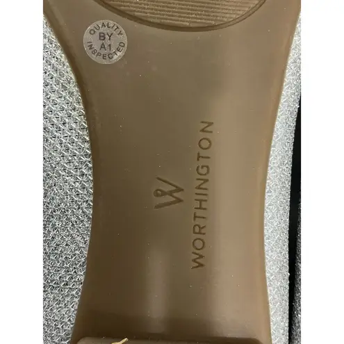 Womans Worthington Size 6.5 M Silver Sparkly Slip On Flats 741744