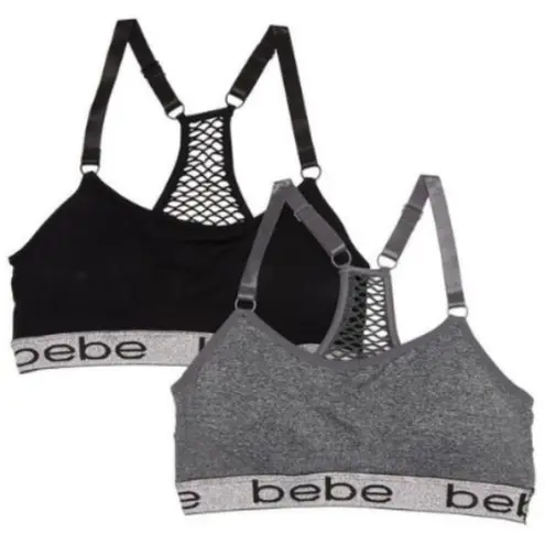 Bebe 💕💕 Seamless Mesh Racerback Bralettes (2 Pack) Medium M NWOT