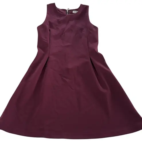 Of Mercer Dress Womens 8 Sleeveless Fit Flare Stretch Zip Back Classic Workwear Purple