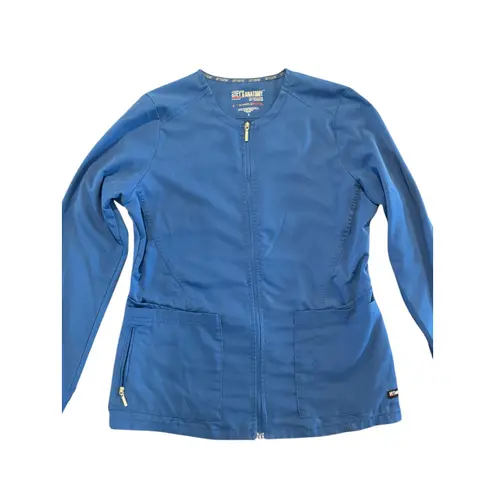 Grey’s Anatomy Barco Women’s Scrub Jacket Blue Zip Front Stretch Size S GRSW873