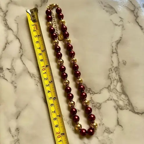 Liz Claiborne  pink and gold tone beaded necklace