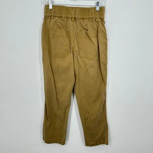 CAbi  Women's Khaki Utility Style Elastic Waist Cropped Pants Size 4