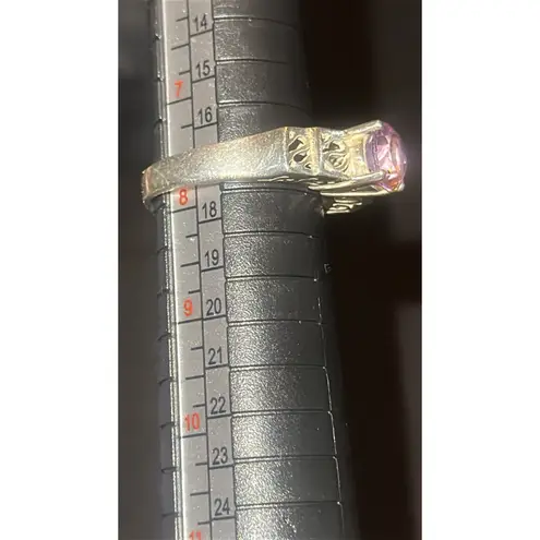 925 Sterling Silver Amethyst Ring Size 8