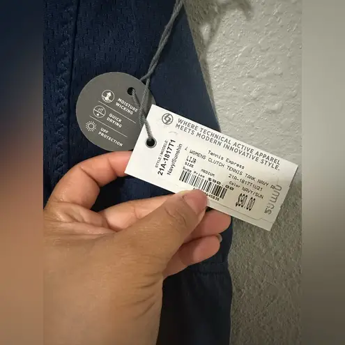 NWT LIJA STYLE clutch tennis tank Navy Blue Sleeveless with Yellow Trim Size M