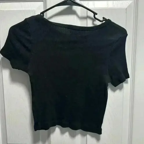 Obsessive Love Black motorcycle graffic crop top 