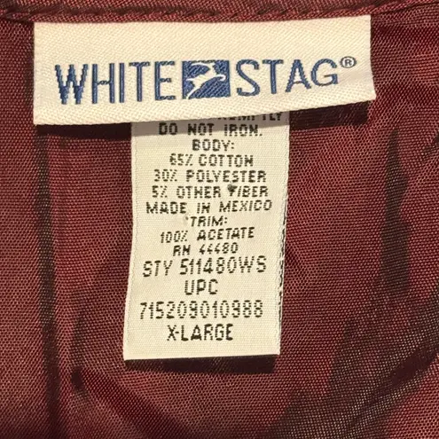 Vintage Christmas Tapestry Vest Winter Scene XL 90s Red