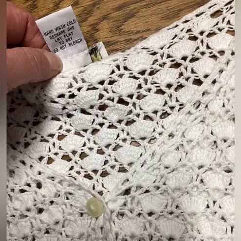 Primary Colors Crochet cropped cardigan. Size Medium White