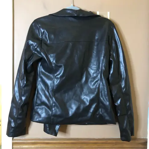 Bagatelle Faux leather Draped Zip Jacket Black Size Small