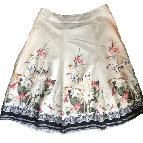 Soft Surroundings Spring Meadow Ivory Floral Skirt Sz. PM Career Cottagecore