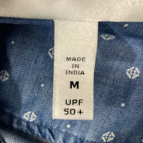 Coolibar Coolibar Santa Rosa Chambray Tunic Top Blue Size M