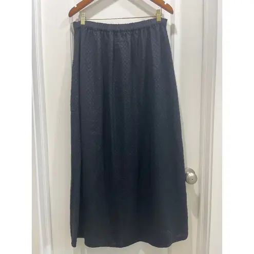 Flax  100% Linen Black Button Front Midi Skirt Sz M thumbnail 5